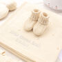 Toffee Moon Cream Pointelle Baby Blanket And Booties Set, thumbnail 1 of 12