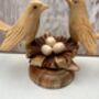 Wooden Bird Ornament Love Birds On Nest With Mushroom, thumbnail 8 of 9