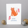 A Set Of Six Kitten Mitten Christmas Cards, thumbnail 1 of 2