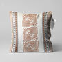 Ethnic Pattern Cushion Cover With Geometric Brown Lines, thumbnail 1 of 7