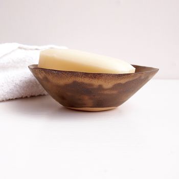 Handmade Small/Large Gold Pottery Soap Dish, 10 of 10
