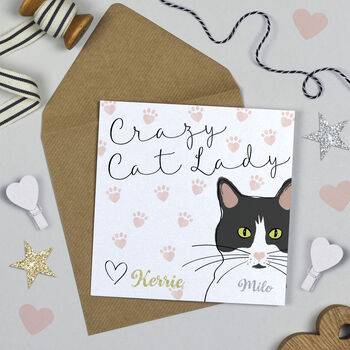 Crazy Cat Lady Card, Multiple Cat Designs, 2 of 9