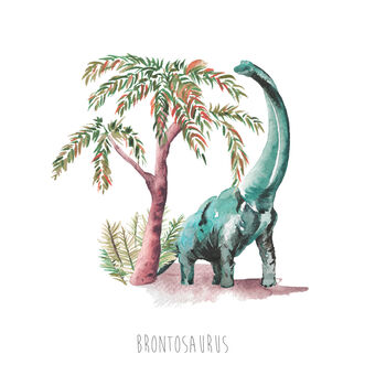 Personalised Brontosaurus Print, 3 of 4