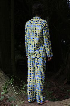Organic Cotton Can Nara Blue Yellow Unisex Pyjama, 5 of 8