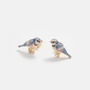 Fable Enamel Blue Tit Stud Earrings, thumbnail 1 of 5