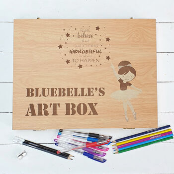 Personalised Boy Girl Gnome Pencil Pen Art Box, 9 of 10
