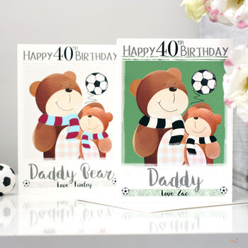 Personalised Daddy Bear Football Birthday Card, 2 of 12