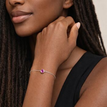 Personalised Sterling Silver October Birthstone Tourmaline Bracelet, 2 of 10