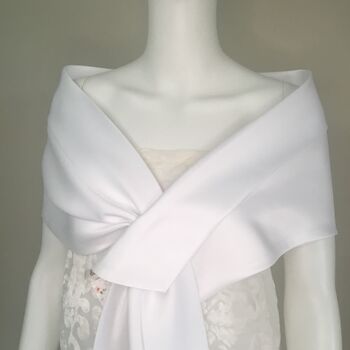 White Bridal Evening Dress Shawl, 5 of 7