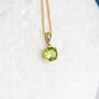 Personalised Solid 9ct Gold August Peridot Birthstone Necklace, thumbnail 1 of 10