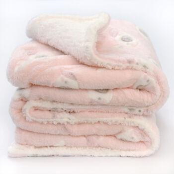 Personalised Pink Bunny Sherpa Baby Blanket, 6 of 10