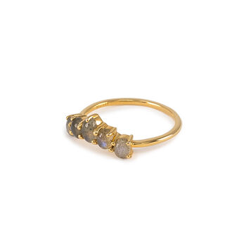 Labradorite Bubble Cuff Ring In 14k Gold Vermeil Plated, 2 of 4
