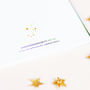 Gold Star Galaxy Christmas Card Merry And Bright, thumbnail 3 of 3