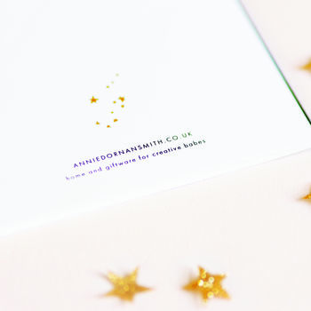 Gold Star Galaxy Christmas Card Merry And Bright, 3 of 3