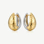 Textured Two Tone Hoop Earrings In Gold And Silver, thumbnail 1 of 6