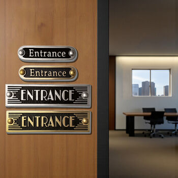 Entrance Metal Door Sign Art Deco Or Modern, 6 of 6