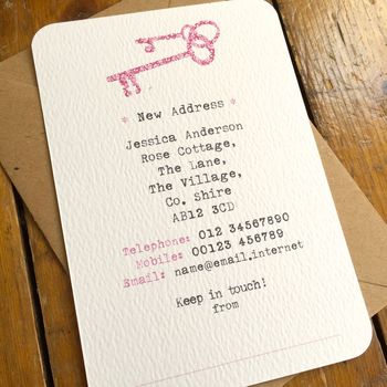 Colourful Keys New Address Cards By arbee | notonthehighstreet.com