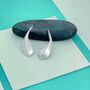 Curved Teardrop Drop Sterling Silver Earrings, thumbnail 3 of 6