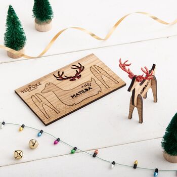 3D Personalised Wooden Reindeer Place Settings, 7 of 8