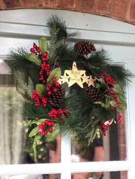 Personalised Christmas Wreath Middle Hanger, 2 of 3