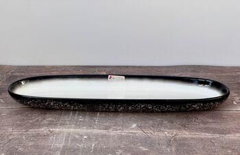 Black And White Speckled Patterned Serving Oval Bowl, 40.5cm, 2 of 3