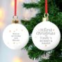 Personalised On Your First Christmas As Ceramic Bauble, thumbnail 4 of 5