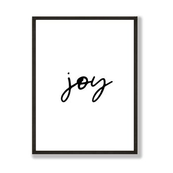 'Joy' Christmas Scandi Monochrome Print, 3 of 4