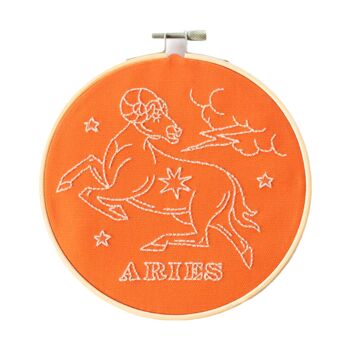 Aries Zodiac Embroidery Hoop Kit, 4 of 6