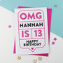 Omg 13th Birthday Card Personalised, thumbnail 2 of 3