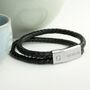 Personalised Men's Dual Leather Woven Bracelet, thumbnail 1 of 3