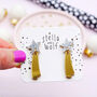 Silver Glitter And Gold Acrylic Shooting Star Earrings, thumbnail 1 of 6
