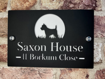 Personalised Scottie/West Highland Terrier Dog Design House Number Sign Acrylic, 4 of 5