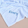 Personalised Blue Embossed Baby Blanket, thumbnail 7 of 9