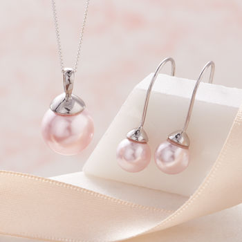 Pearl Necklace And Earring Set In Silver, 2 of 5