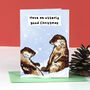 Otterly Good Christmas Otter Pun Card, thumbnail 1 of 6