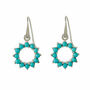 Halo Radiance Turquoise Drop Earrings Silver, thumbnail 2 of 12