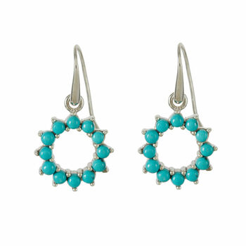 Halo Radiance Turquoise Drop Earrings Silver, 2 of 12