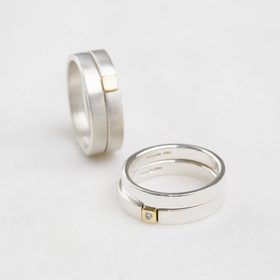 Diamond Square Puzzle Ring By Shona Jewellery