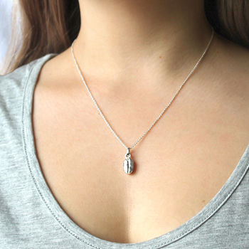 Sterling Solid Silver Coffee Bean Necklace, 6 of 6