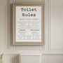 Toilet Rules Bathroom Wall Print, thumbnail 4 of 5