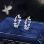 Sterling Silver Hydangea Flower Motif Hoop Earrings, thumbnail 1 of 12
