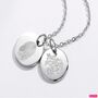 Custom Floral Birth Necklace And Engrave Fingerprint, thumbnail 2 of 4