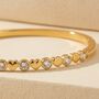 Heart And Cubic Zirconia Bangle 18k Gold Plated Bracelet, thumbnail 1 of 3