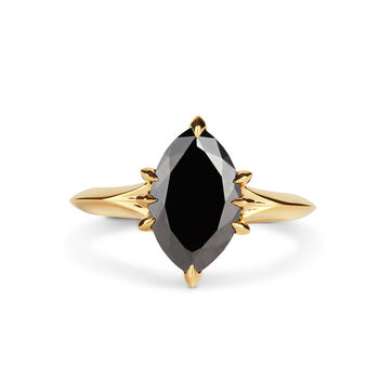 18ct Yellow Gold And Black Diamond Ring, 2 of 4