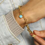 18ct Gold Vermeil Plated Five Charms Bracelet, thumbnail 3 of 6
