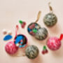 Trio Of Baubles In Swedish Design Filled With Swedish Candy, thumbnail 5 of 12