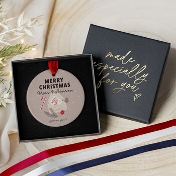 Personalised Teacher Christmas Ornament Ceramic, 4 of 7