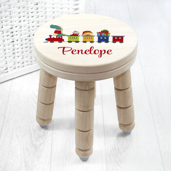 Personalised Christmas Train Wooden Stool, 2 of 2