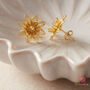 Filigree Flower Petals Gold Plated Stud Earrings, thumbnail 8 of 9