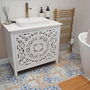 White Carved Bathroom Vanity Unit, thumbnail 8 of 9